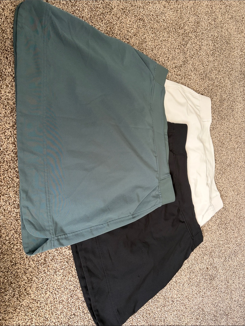 Mini Skort Trio — Teal, Black & light khaki